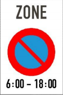 Biển số R.E,9b: "Cấm đỗ xe theo giờ trong khu vực"